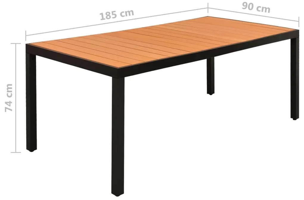 9 pcs conjunto de jantar para jardim alumínio preto