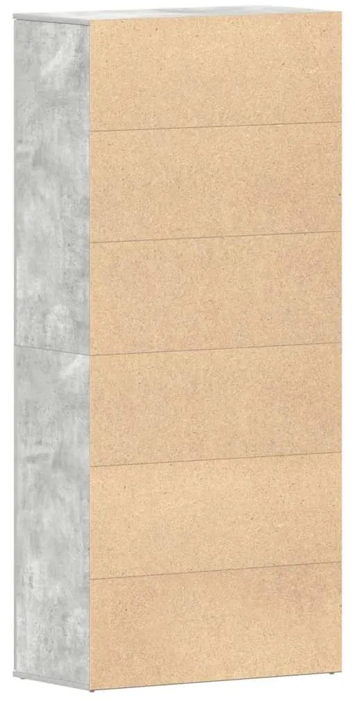 Guarda-Sapatos Cinza Concreto 80x39x180 cm de Madeira de Engenharia