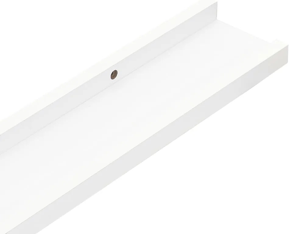 Unidade de prateleiras com rebordo 2 pcs 40x9x3 cm MDF branco