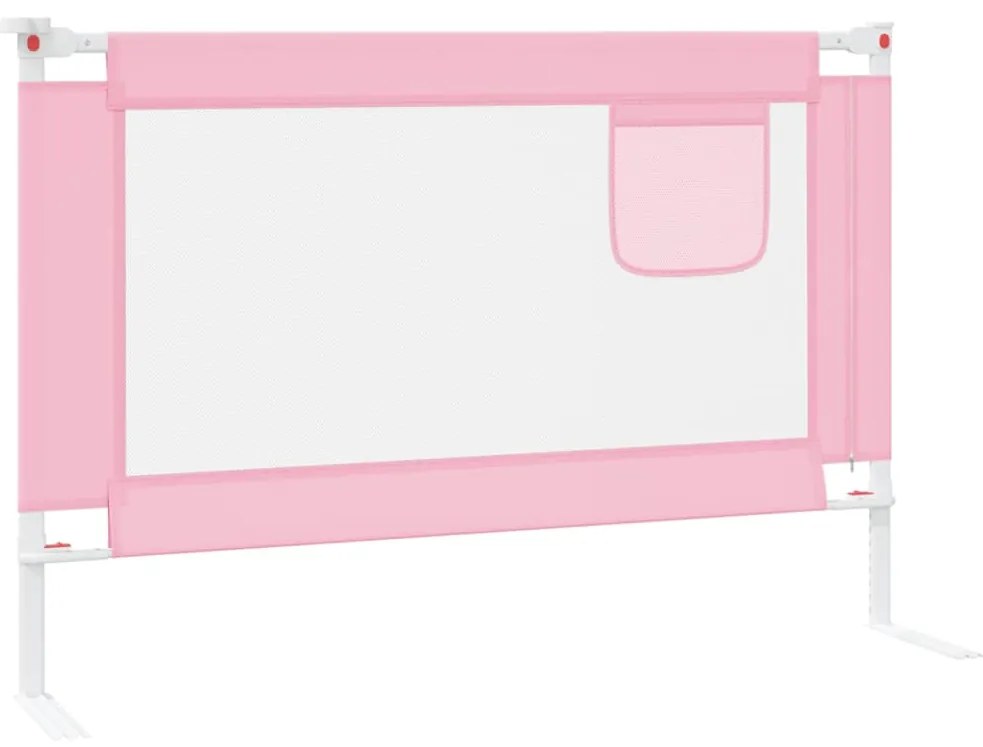 Barra de segurança p/ cama infantil tecido 100x25 cm rosa