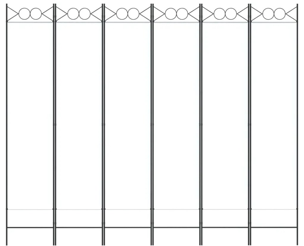 Biombo com 6 painéis 240x200 cm tecido branco