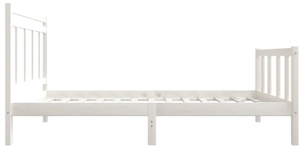 Estrutura de cama solteiro 90x190 cm madeira maciça branco