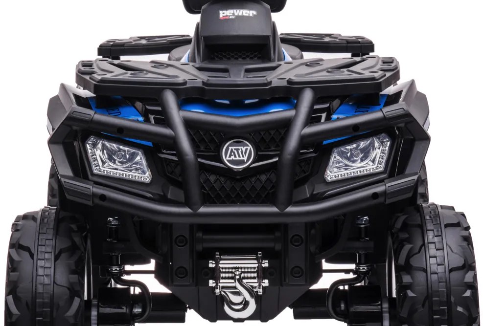 Moto 4 elétrica para crianças de 24 volts, 4x4 pneus de borracha, banco em pele Azul