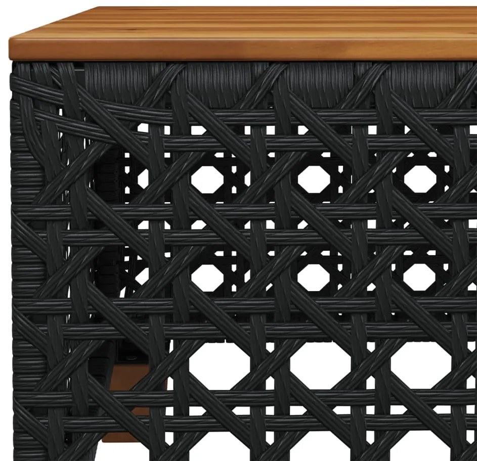 6 pcs conjunto sofás de jardim c/ almofadões vime PE preto