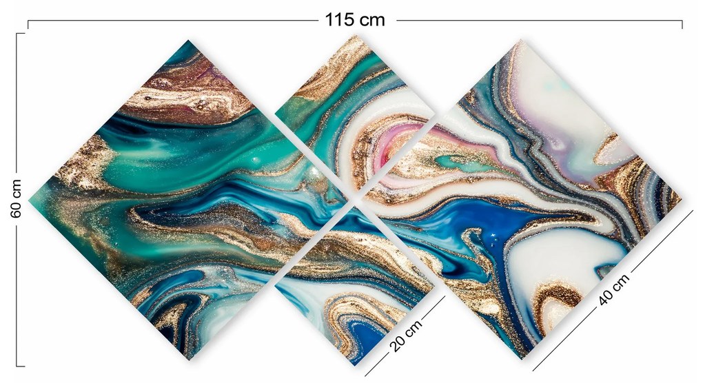 Pintura Decorativa MDF (4 Peças) 4MDF1033479244 – Multicolor – 40 x 40