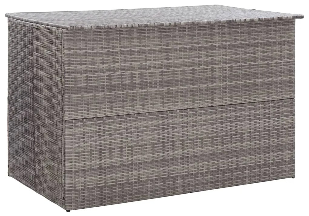 46467 vidaXL Caixa de arrumação para jardim 150x100x100 cm vime PE cinzento