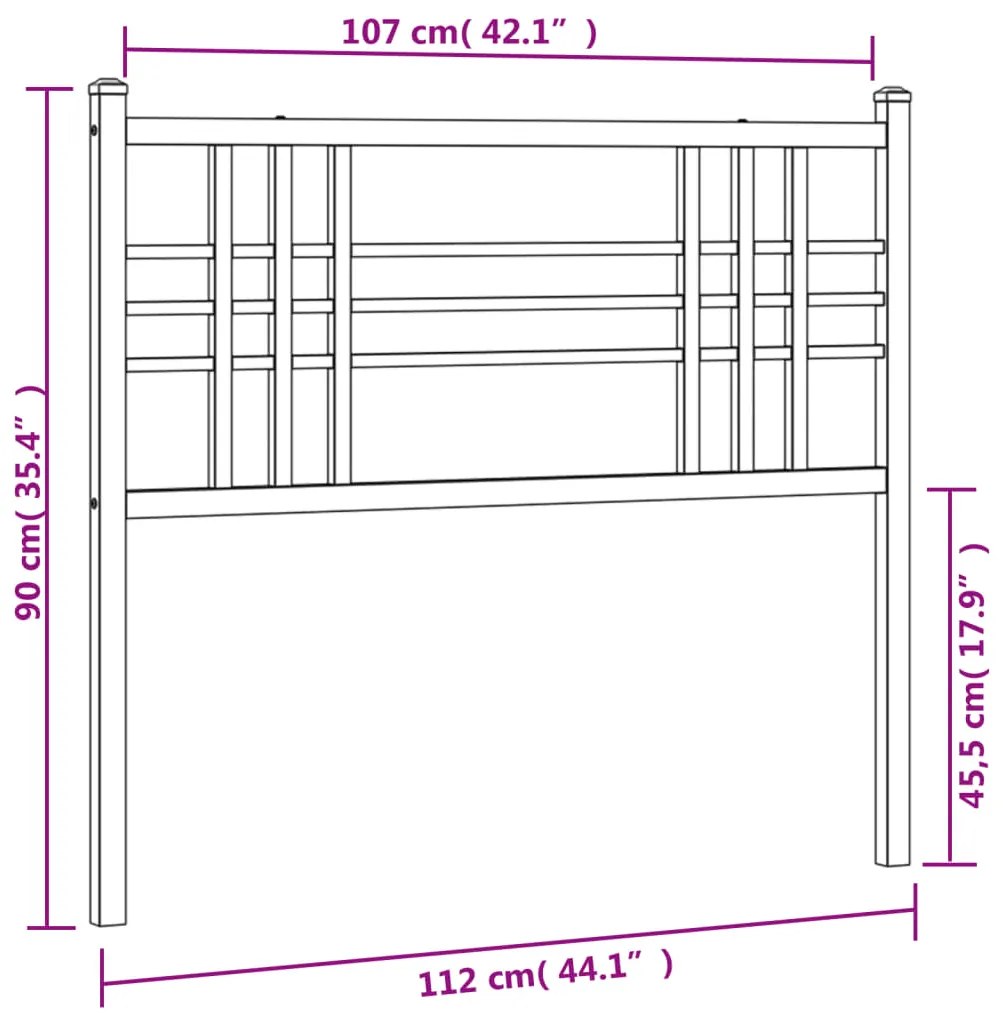 Cabeceira de cama 107 cm metal branco