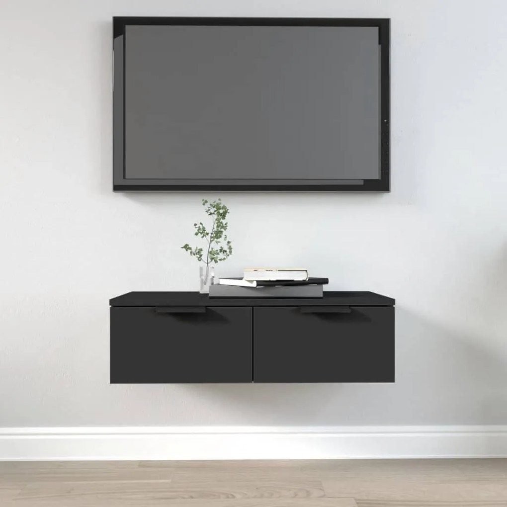 vidaXL Armário de parede 68x30x20 cm derivados de madeira preto