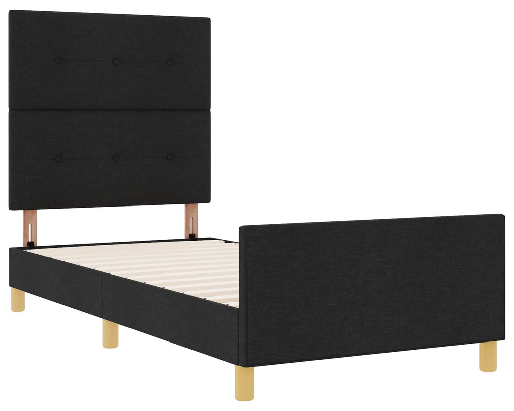 Cama vidaXL Preta 80x200 cm em Tecido