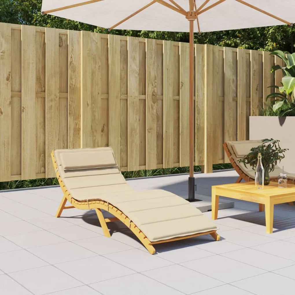 vidaXL Almofadão p/ espreguiçadeira 180x60x4 cm tecido oxford bege