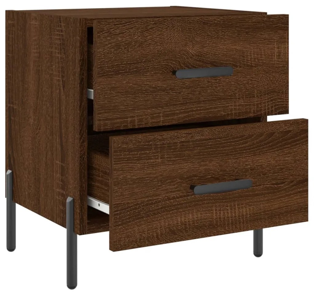 Mesa de cabeceira 2 pcs derivados de madeira carvalho castanho