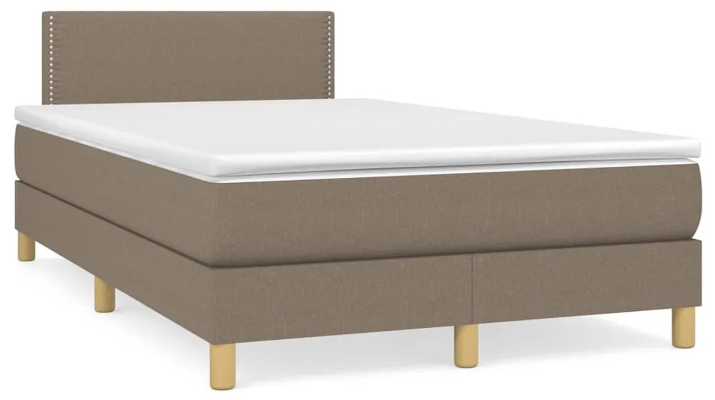 Cama box spring colchão/LED 120x190cm tecido cinza-acastanhado