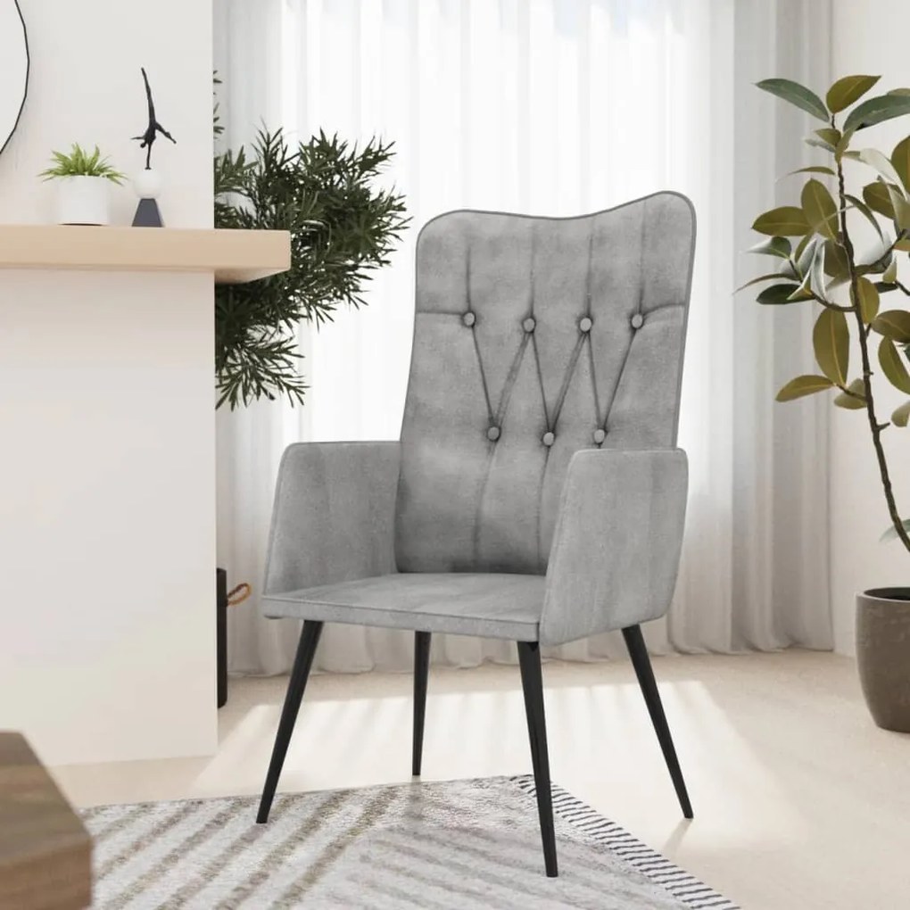 339653 vidaXL Poltrona de apoio lona cinzento