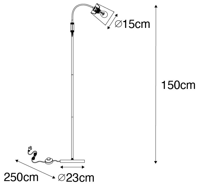 Candeeiro de pé moderno preto - Carmen