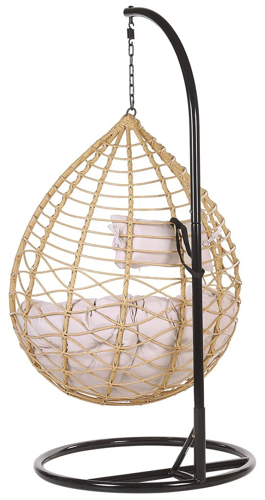 Cadeira suspensa em rattan cor natural e suporte ARSITA Beliani