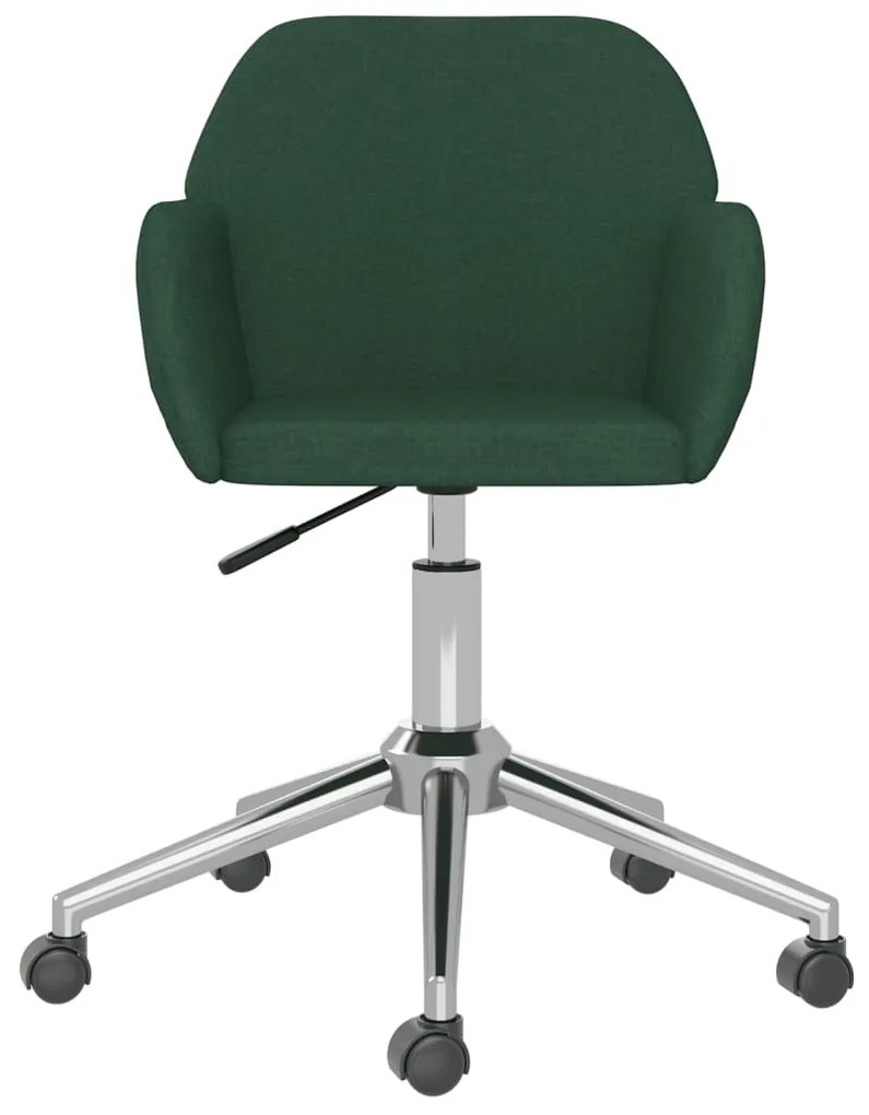 Cadeiras de jantar giratórias 2 pcs tecido verde-escuro
