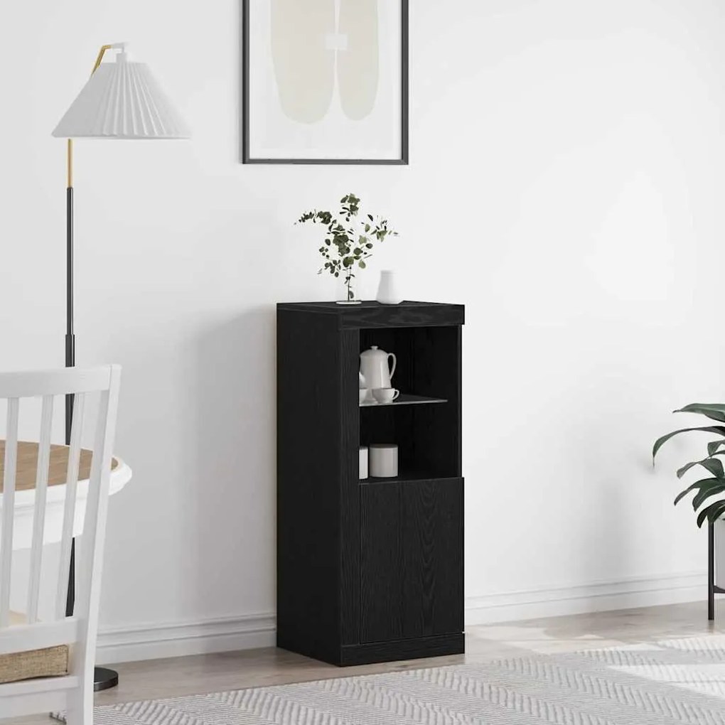 vidaXL Aparador LED Preto 41 x 37 x 100 cm Madeira processada