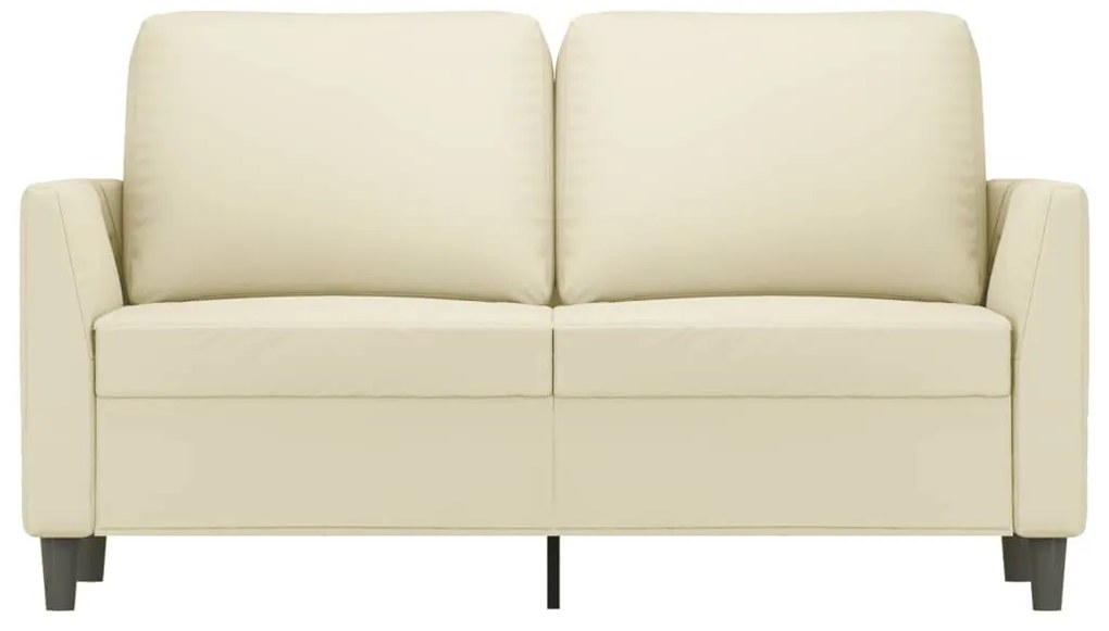 Sofá de 2 lugares 120 cm couro artificial cor creme