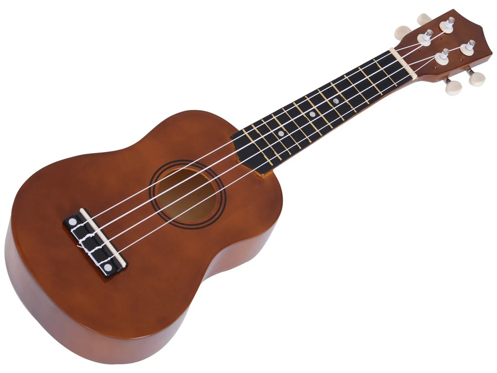 HOMCOM Ukelele de 21 Polegadas para Iniciantes com cordas de nylon 53x17.5x6.2cm marrom | Aosom Portugal