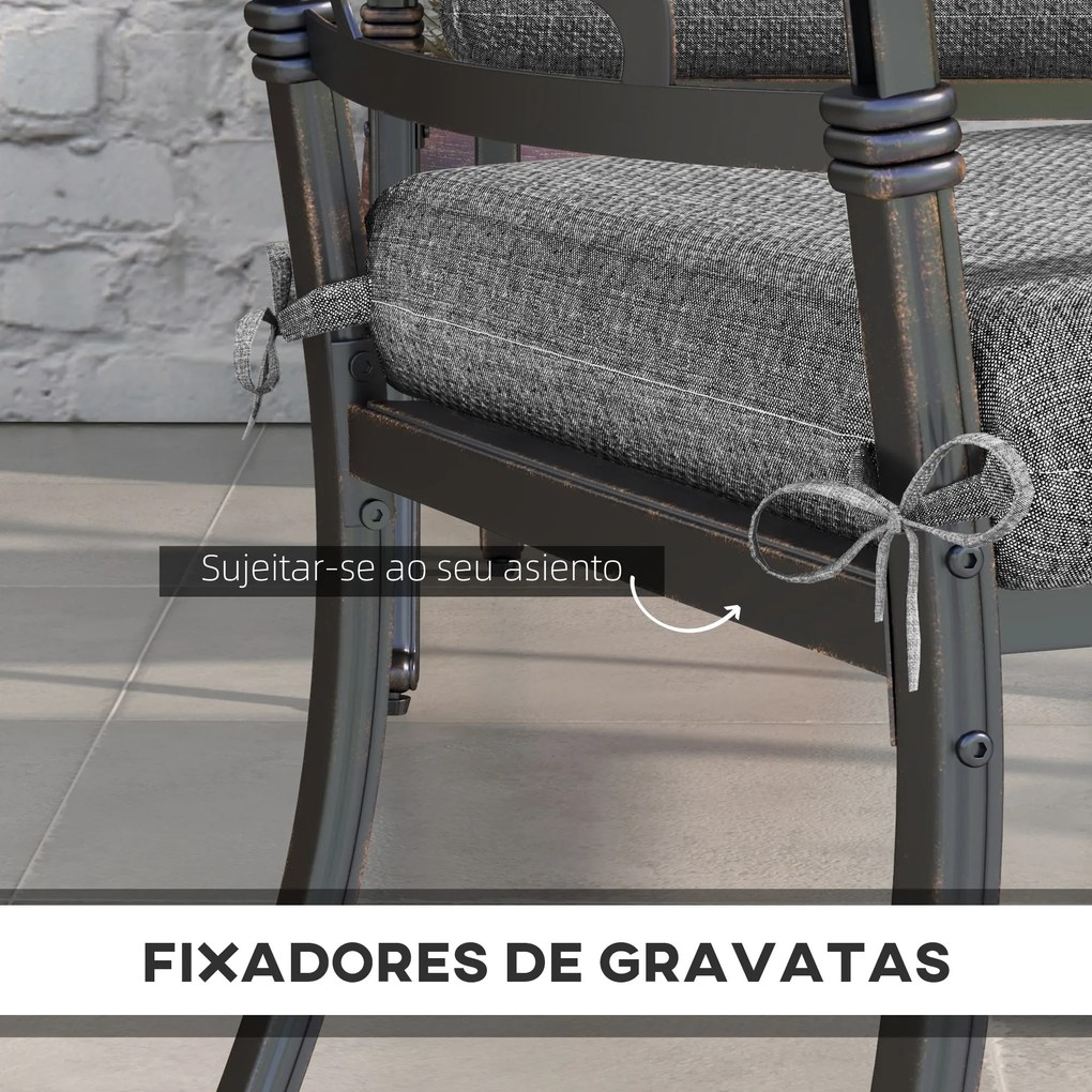 Conjunto de Almofadas para Cadeiras 47x47x7 cm Conjunto de 4 Peças Alm