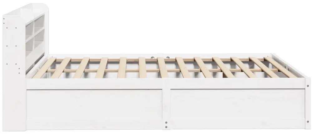 Estrutura cama c/ cabeceira 135x190 cm pinho maciço branco
