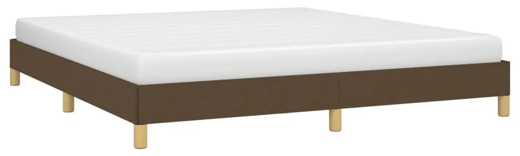 Estrutura de cama sem colchão 180x200 cm tecido castanho-escuro