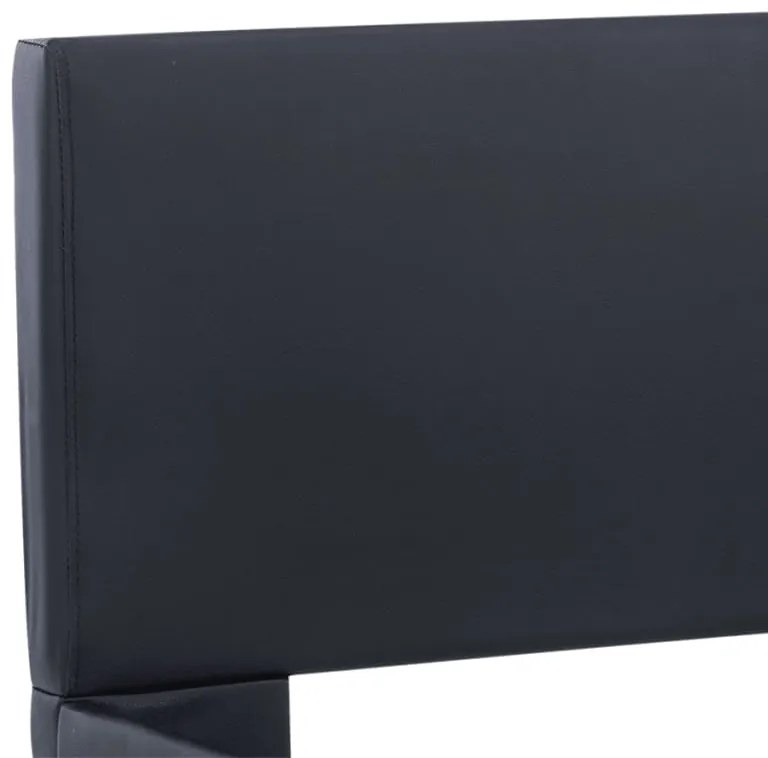 Estrutura de cama c/ LED 90x200 cm couro artificial preto