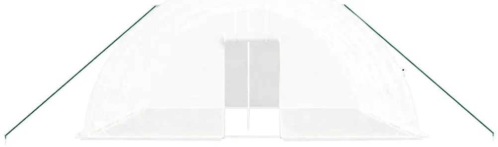 Estufa com estrutura de aço 36 m² 6x6x2,85 m branco
