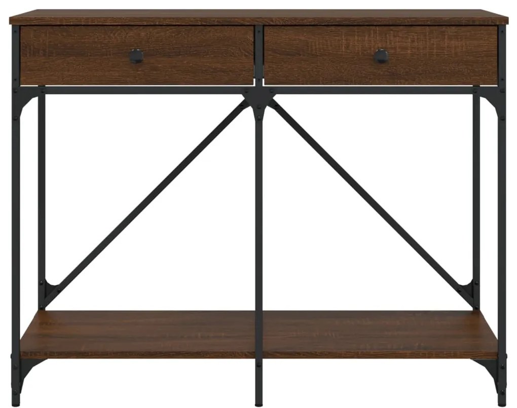 Mesa consola 100x39x78,5 cm derivados madeira carvalho castanho