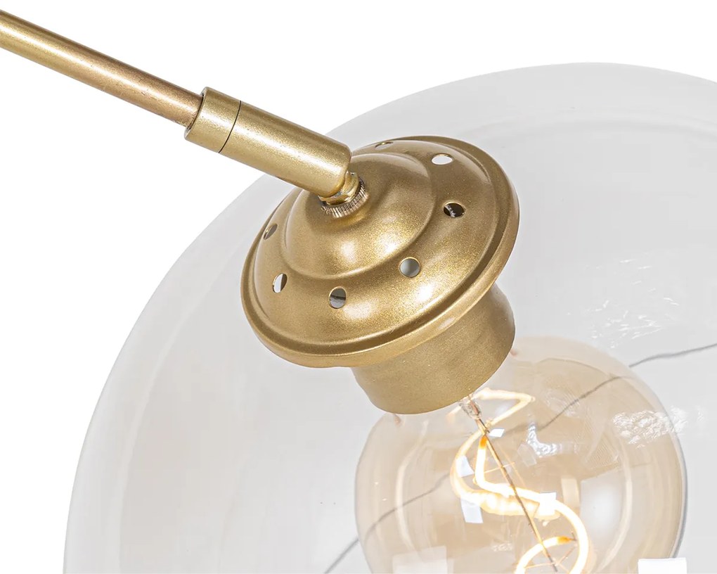 Candeeiro de Arco Moderno Latão com Vidro Transparente - Arc