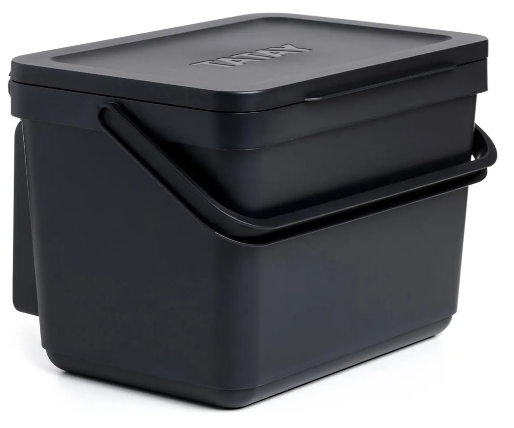 Balde Lixo com Suporte Preto 6L / 26.5X20.5X18.5CM