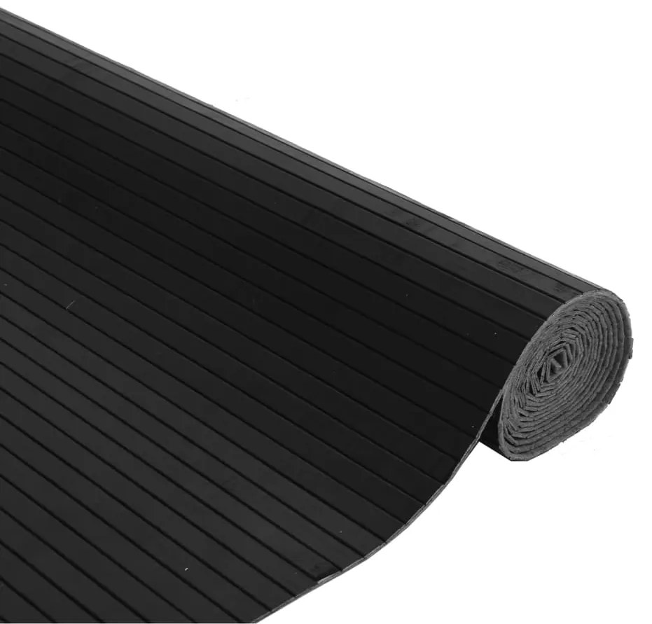 Tapete retangular 80x200 cm bambu preto