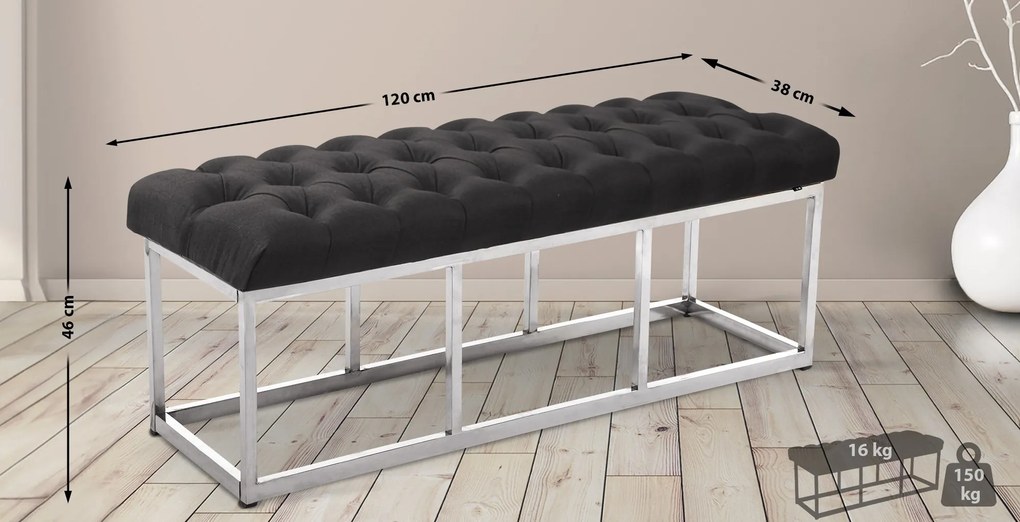 Banco Amun Tecido cinzento escuro