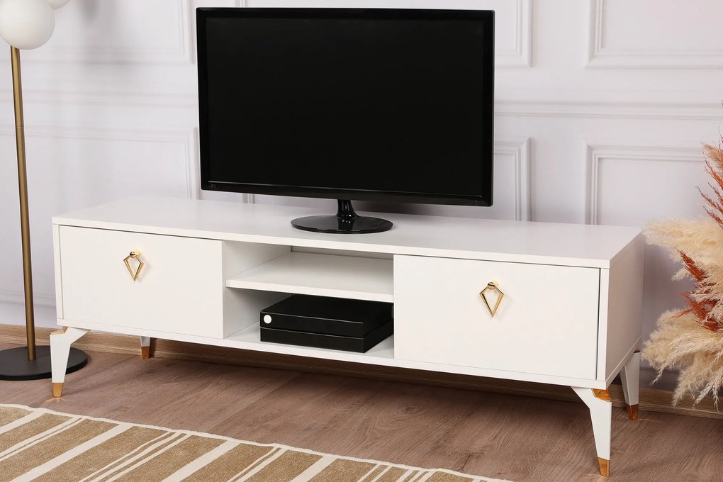 Móvel TV Posh – Branco – 143x47x40 cm