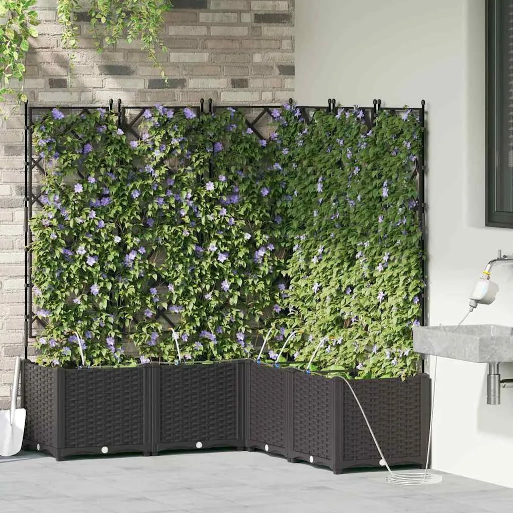 Jardineiras de Jardim 1 pc Preto 120 x 120 x 142 cm Plástico