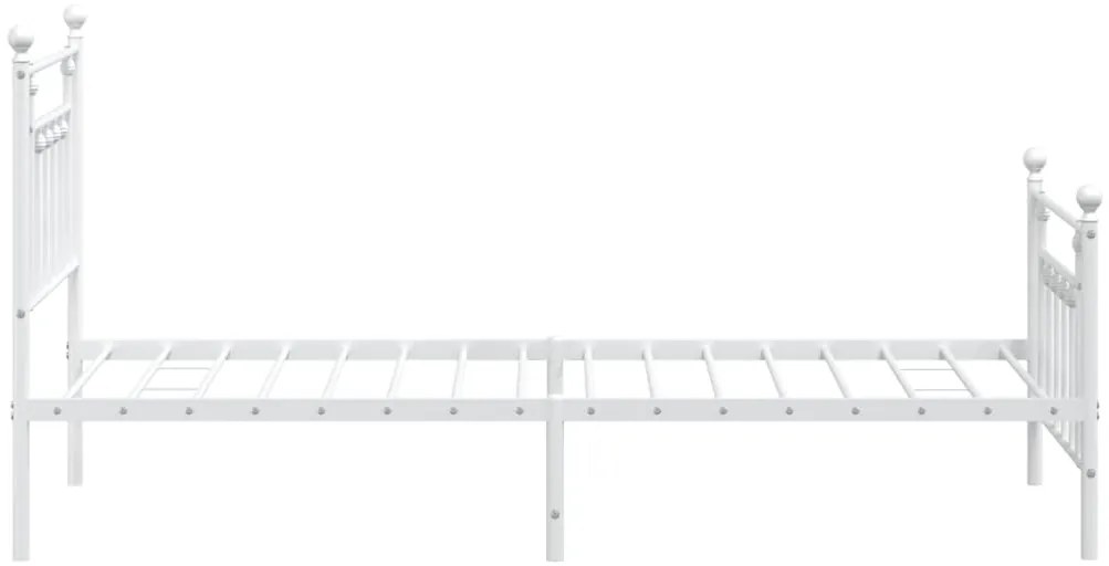 Estrutura de cama com cabeceira e pés 90x190 cm metal branco