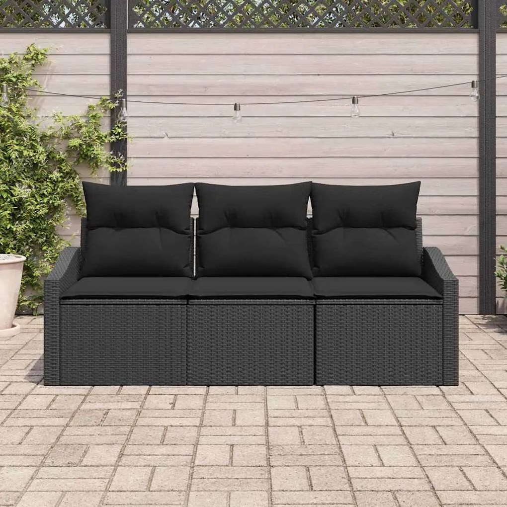 Conjunto de Jantar para Jardim com 3 Peças e Almofadas em Rattan Polip