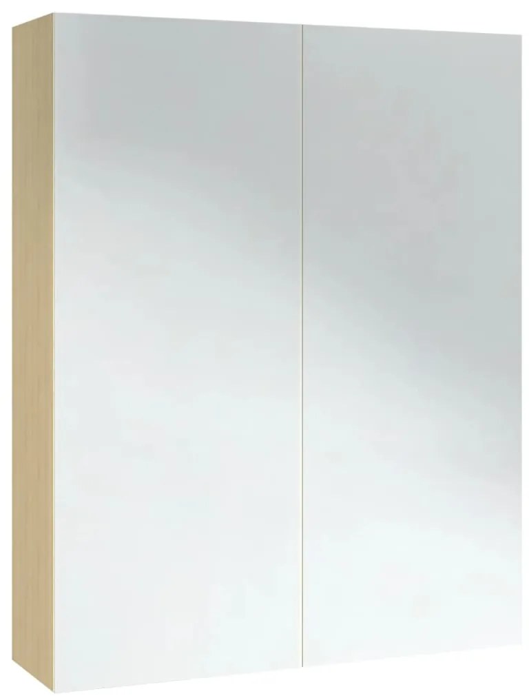 Armário espelhado p/ casa banho 60x15x75 cm MDF branco/carvalho