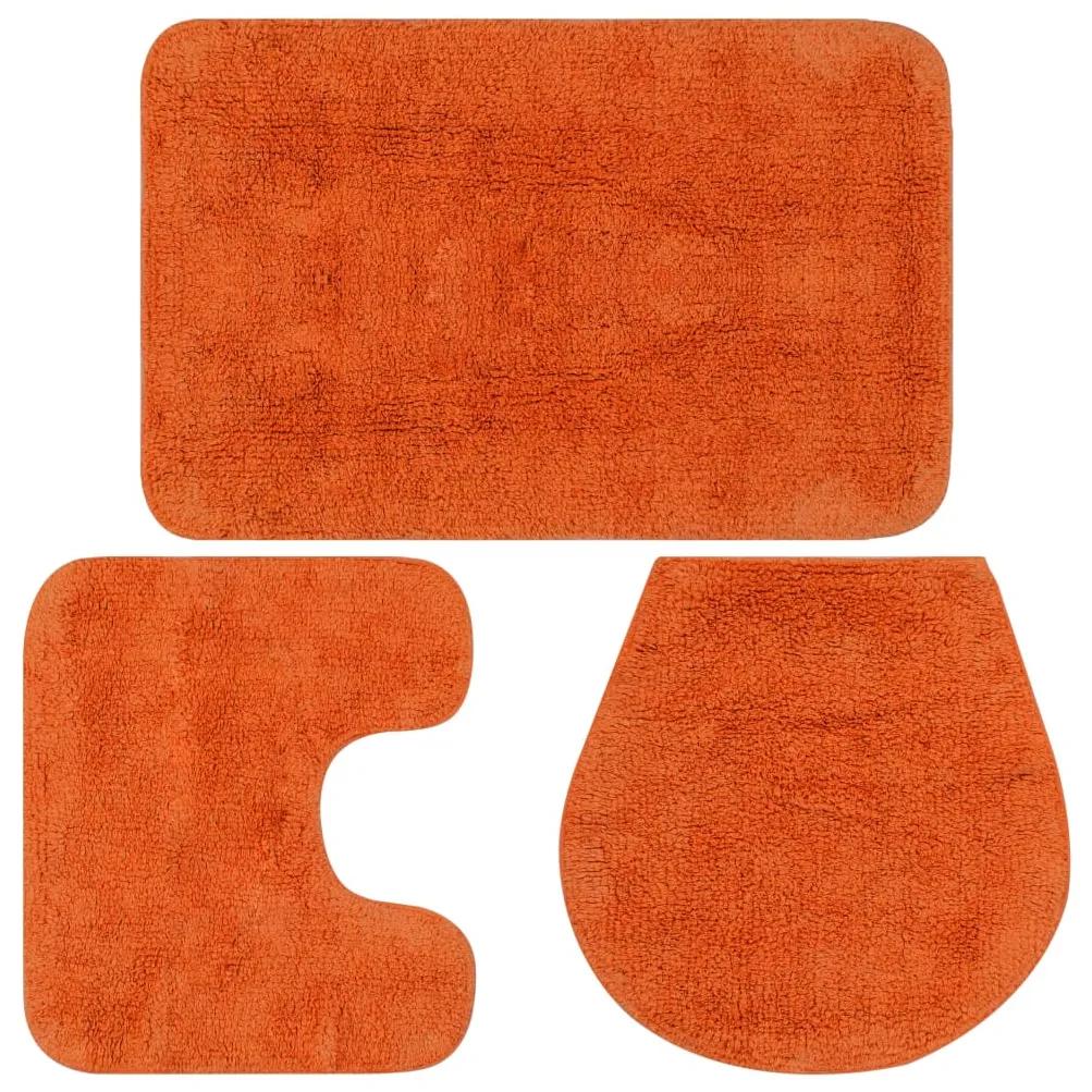 Conjunto tapetes de casa de banho 3 pcs tecido laranja
