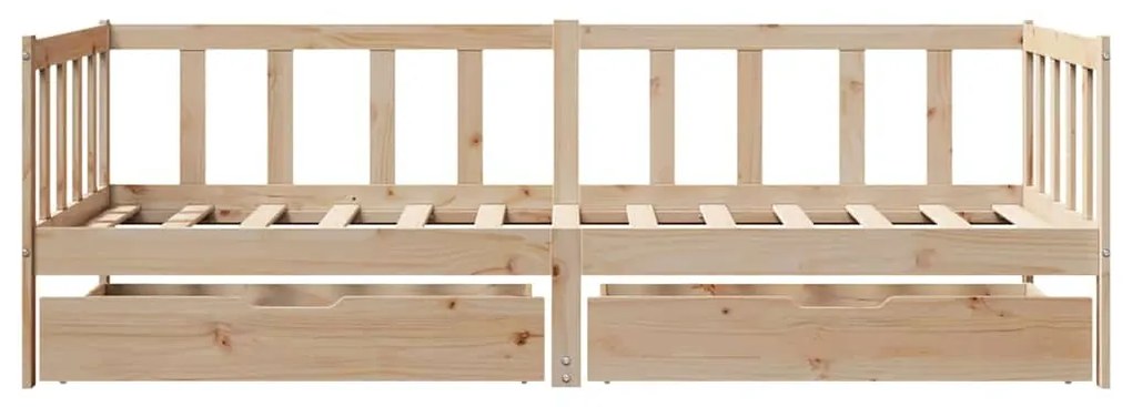Sofá-cama com gavetas 90x190 cm madeira de pinho maciça