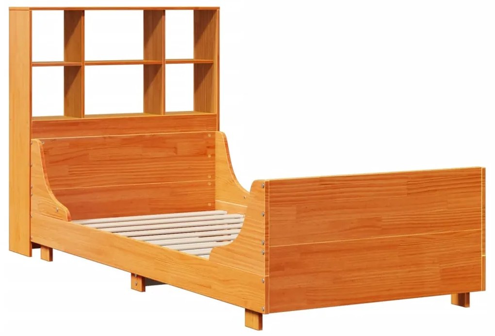 Cama com estante sem colchão 100x200 cm madeira maciça