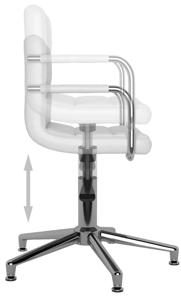 Cadeiras de jantar giratórias 4 pcs couro artificial branco