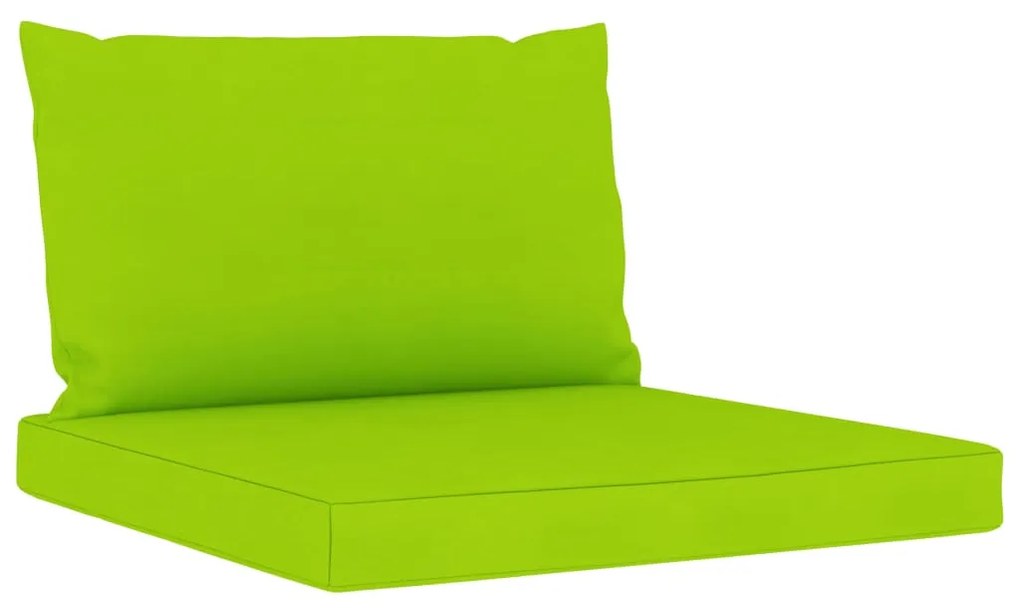 6 pcs conjunto lounge de jardim c/ almofadões verde brilhante