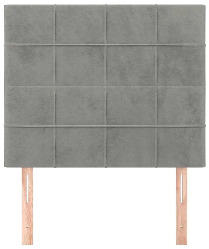 Cabeceira de cama 2 pcs veludo 90x5x78/88 cm cinzento-claro