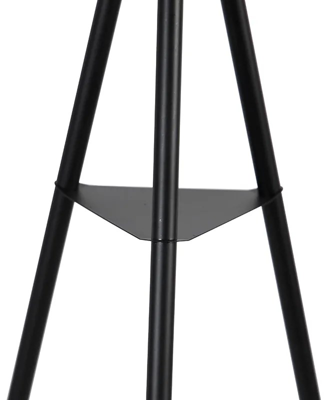 Candeeiro de pé industrial tripé em aço preto - Bliss Vefa