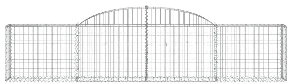 Cestos gabião arqueados 4 pcs 300x30x60/80 cm ferro galvanizado
