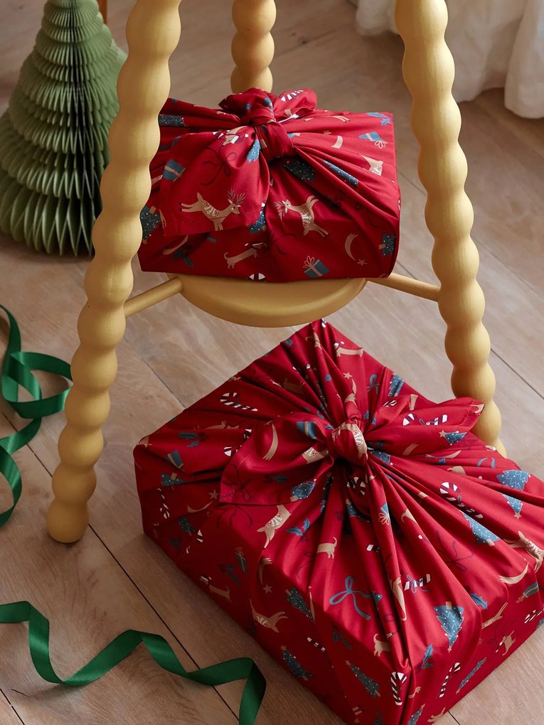 Lote de 2 furoshikis vermelho