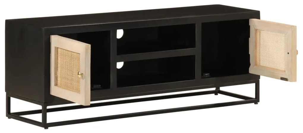 Móvel de TV 110x30x40 cm mangueira maciça e ferro preto