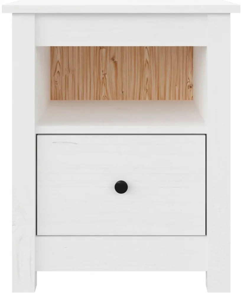 Mesas de cabeceira 2 pcs 40x35x49 cm pinho maciço branco
