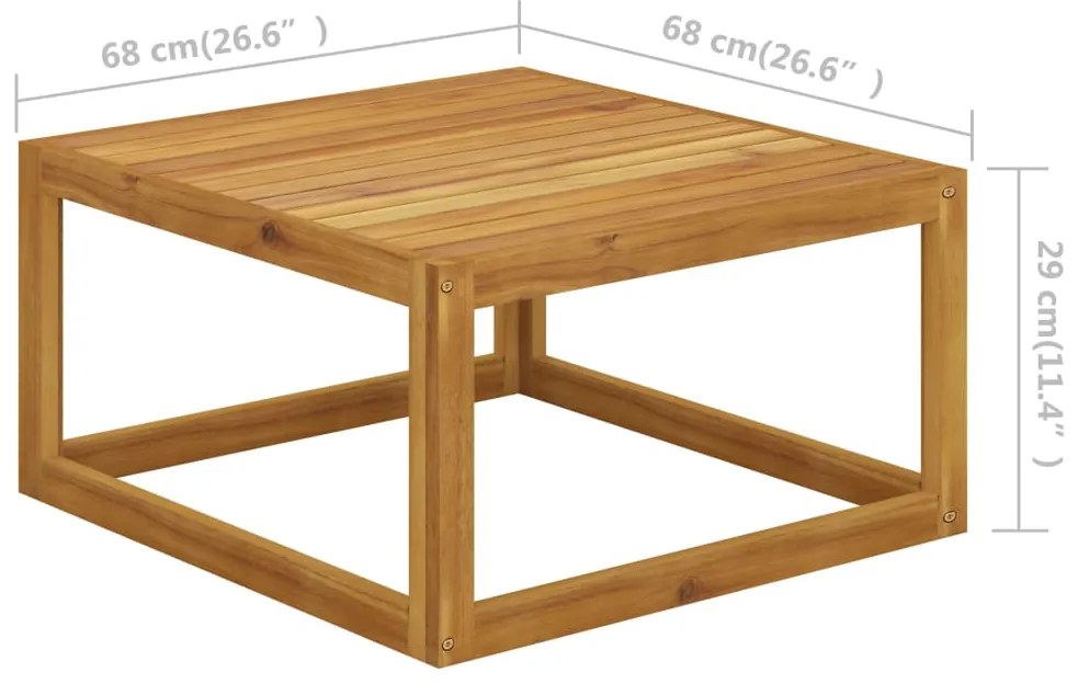 2 pcs conjunto de sofás de jardim com almofadão acácia maciça